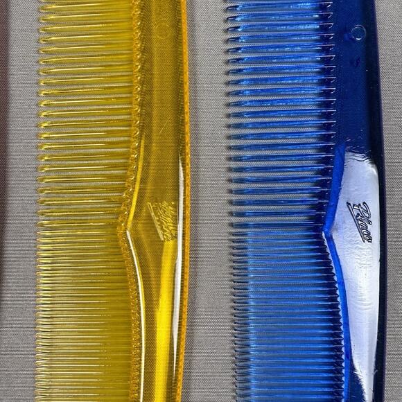 Vintage Placo Mademoiselle Translucent Hair Combs Plastic W/ Original Container